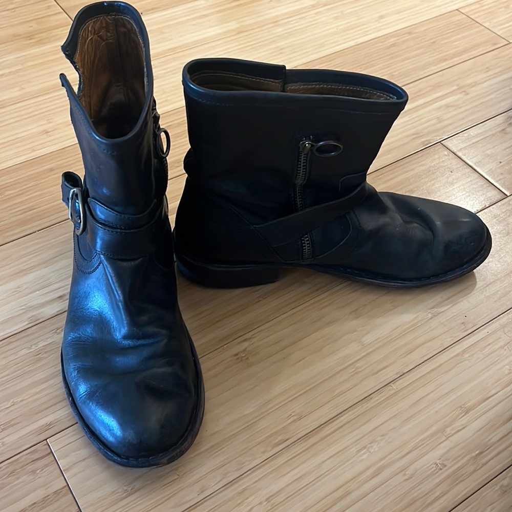 Black leather Fiorentini + Baker motorcycle boots | size: 39.5